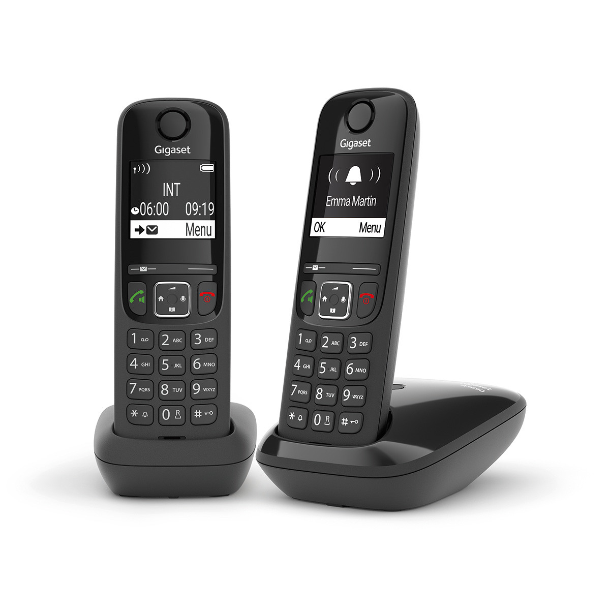 Teléfono inalámbrico Dect Gigaset AS690 DUO, negro
